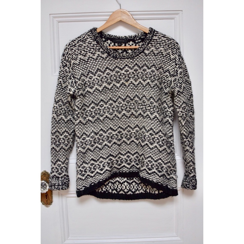 Black and white wool Ann Taylor sweater